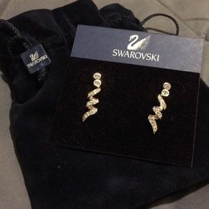 Swarovski crystal spiral earrings